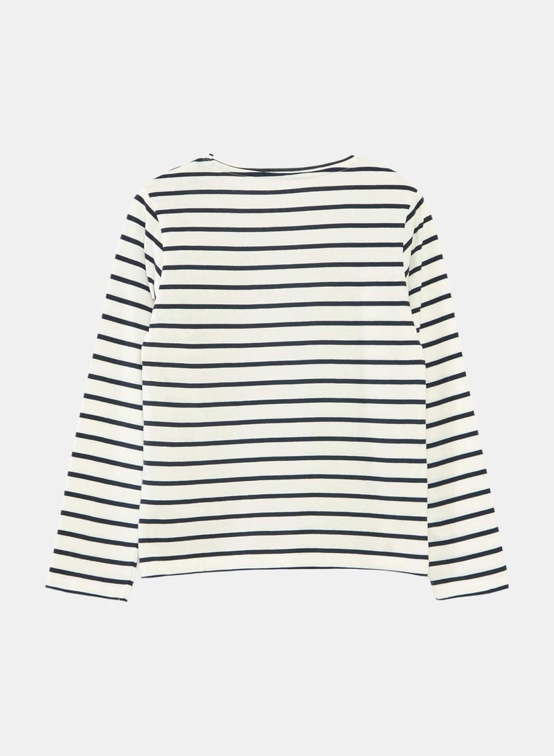 Kiabi Striped Long-Sleeved T-Shirt With Round Neck - Image 3